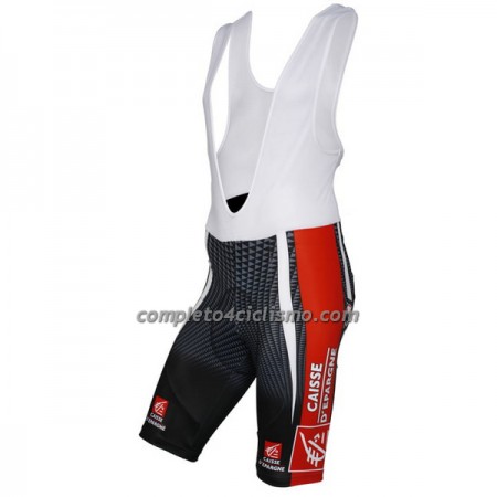 Pantaloncino con bretelle Caisse d`Epargne Rosso Nero Bianco Pantaloncino con bretelle Caisse d`Epargne Rosso Nero Bianco